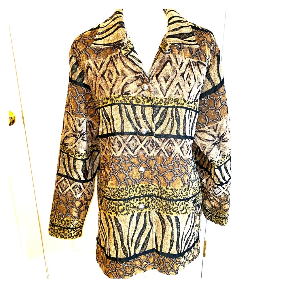 Erin London Multi Animal Print Coat 1X
